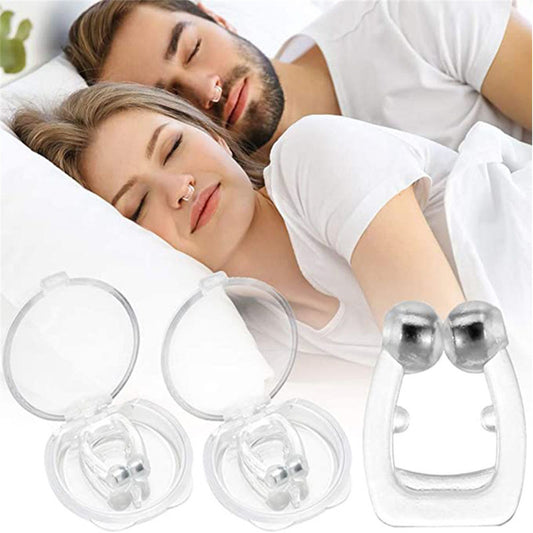 Silicone Magnetic Anti Snore Stop Snoring Nose Clip Sleep Tray Sleeping Aid Apnea Guard Night Device